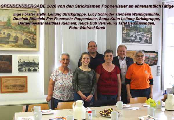 Spende von 300 Eur von der Strick- und H�kelgruppe Poppenlauer